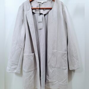 HYFVE Soft Gray Faux Suede Trench Coat NWT Size L Lightweight Jacket